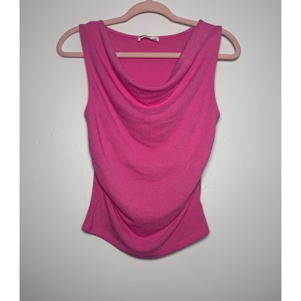 Charlotte Avery Pink Cowl Neck Tank Top Sleeveless Knit Blouse Small NWOT